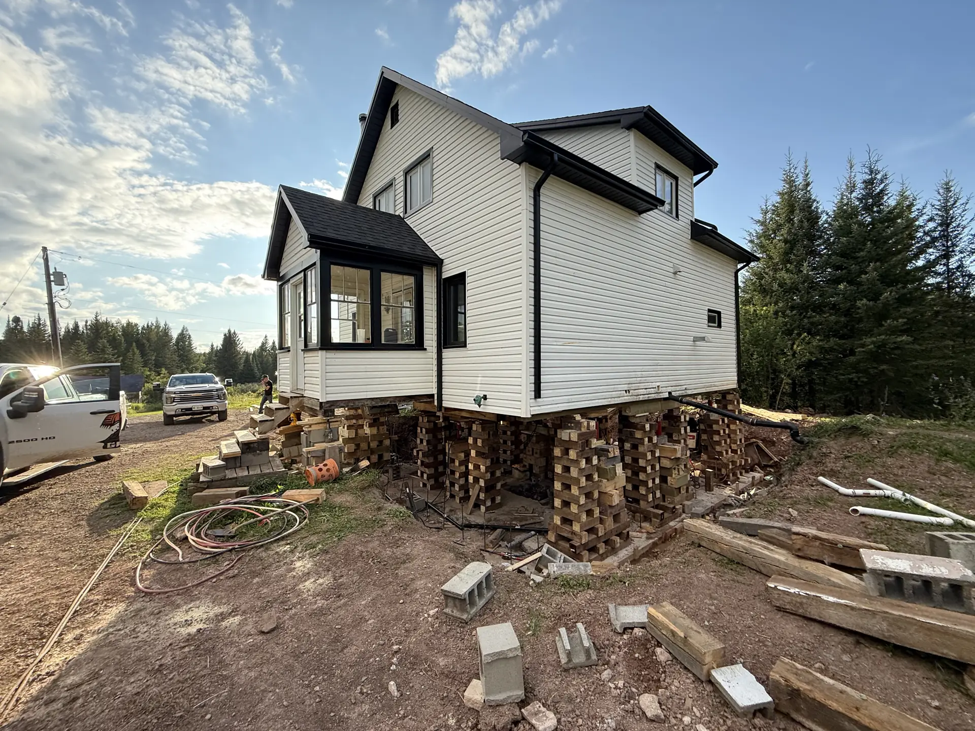 Foundation replacement project by Groundhogs Environmental in Northwestern Ontario